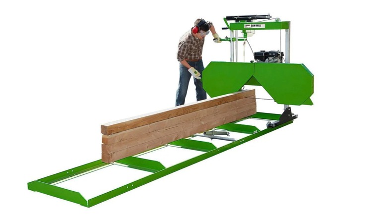 Central Machinery Saw Mill with 301-cc Gas Engine against a white background