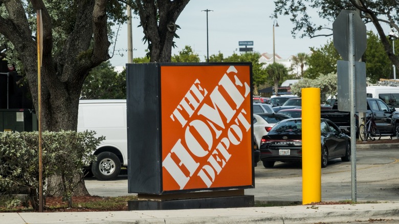 The Home Depot signage at a parking lot