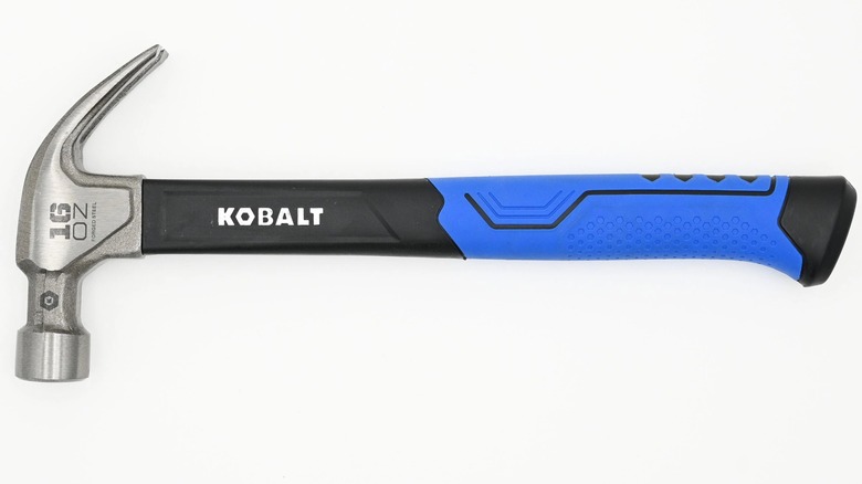 A stock image of a Kobalt claw hammer.