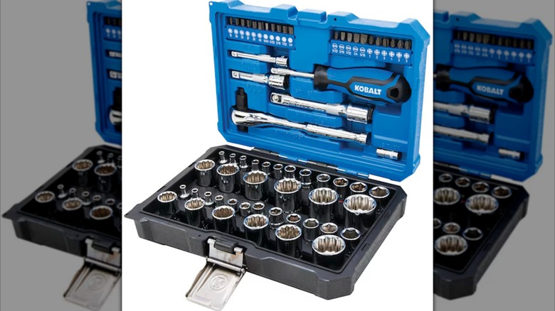 Kobalt 64-piece Standard (SAE) and Metric Mechanics Tool Set with Hard Case