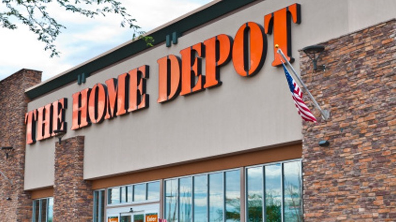 The Home Depot logo on building