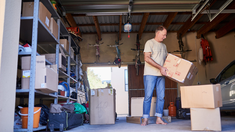 Person cleaning up their garage