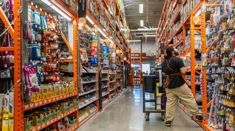 Home Depot employee in an aisle