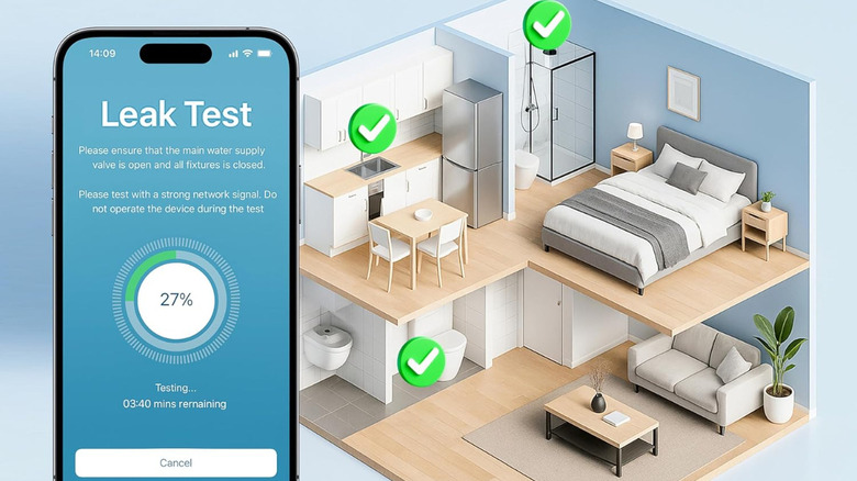 The Frizzlife LP365 app in front of a diorama of a home.