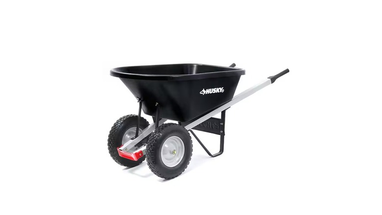 Dual-Wheel Poly Wheelbarrow with Flat-Free Tires