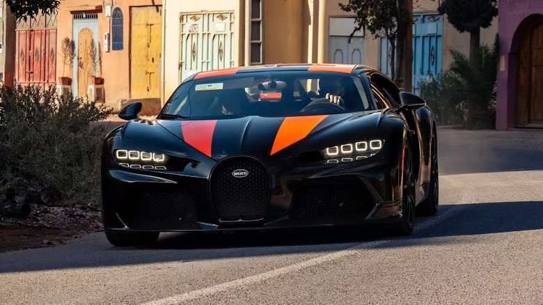 Bugatti Chiron Super Sport 300+ in a village in Morocco