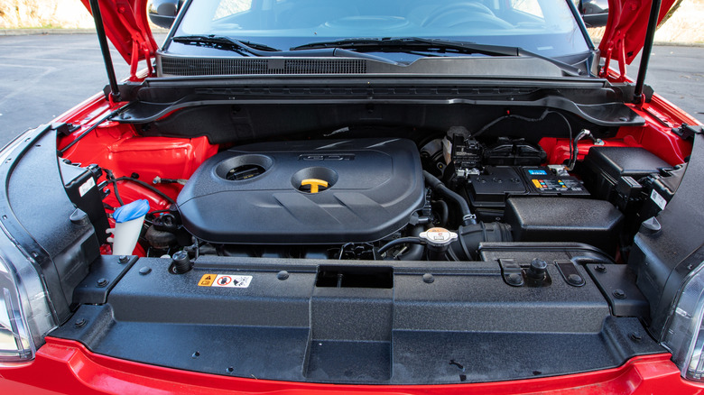 2.0L Nu engine inside Kia Soul