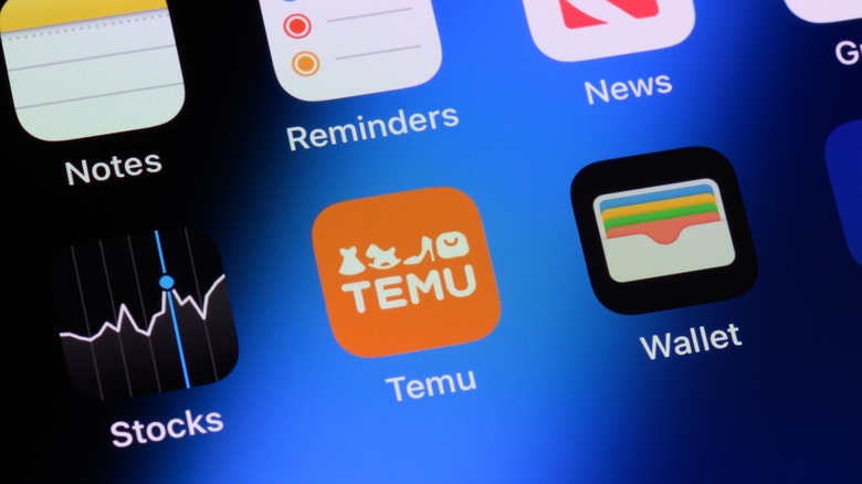 Temu app logo on smartphone