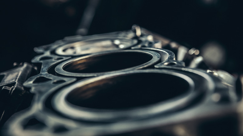 A close-up of engine cylinders.