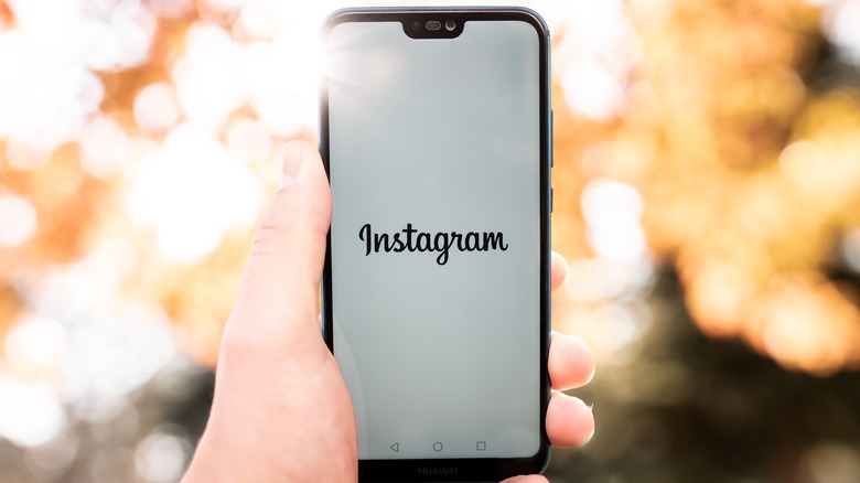 Instagram typeface on phone screen