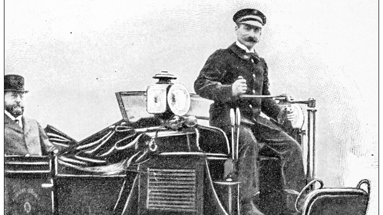 Old picture of a 19th century electric car