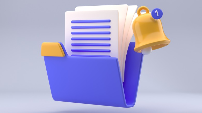 illustrated folder with notification bell