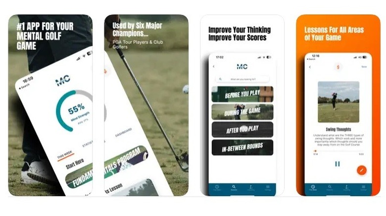 Mind Caddie app screens