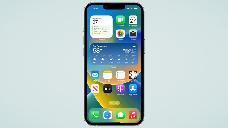 iPhone homescreen apps and widgets