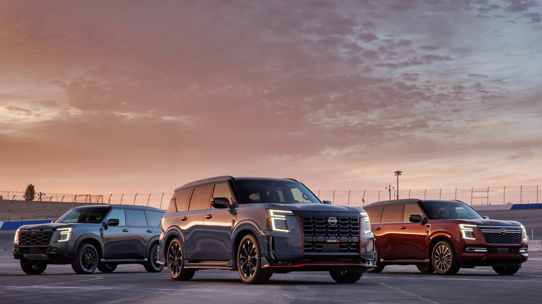 Three Nissan Armada models parked together