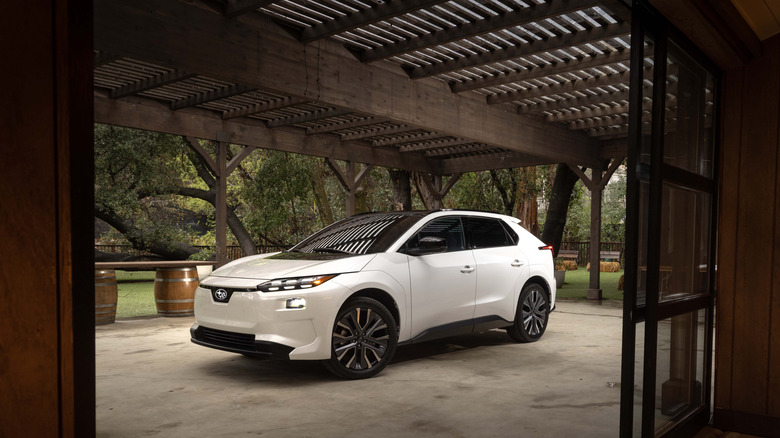 Front-quarter shot of 2026 Subaru Solterra EV