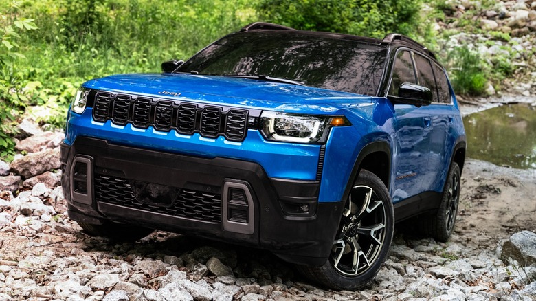 Jeep Cherokee on rocky terrain
