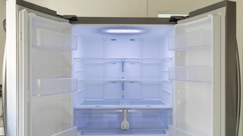 Open empty refrigerator