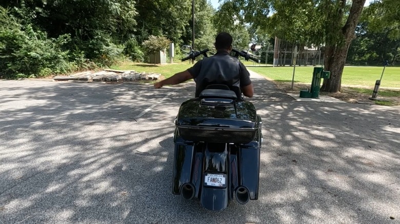 Rest stop motorcycle hand signal