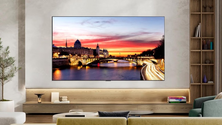 LG C6H Series OLED Evo AI on wall in living area