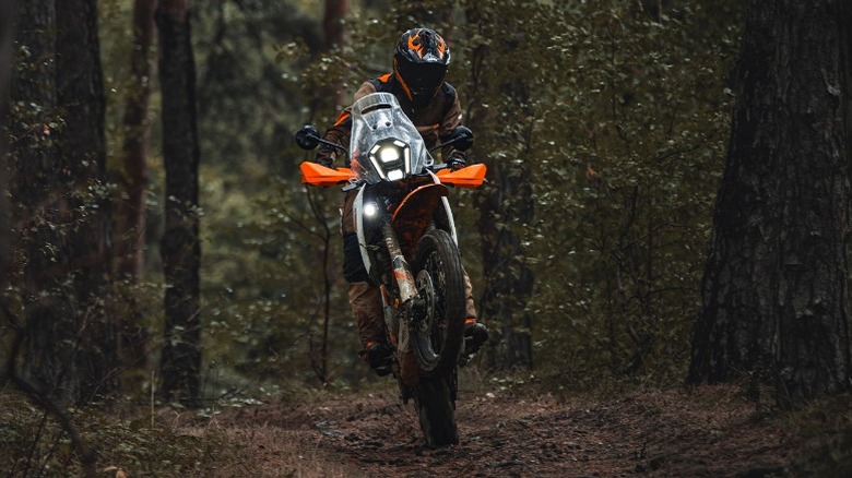 KTM 390 Adventure on dirt trail