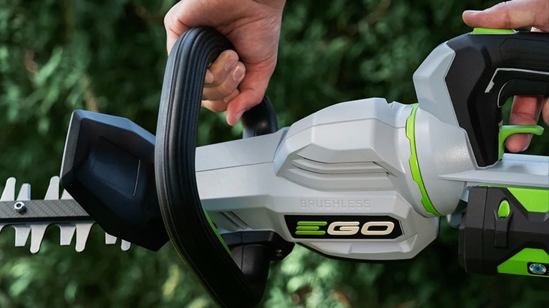 Ego Power+ 56V 26-inch Hedge Trimmer body being held