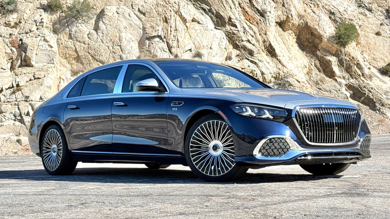 Mercedes-Maybach S-Class parked in the mountains