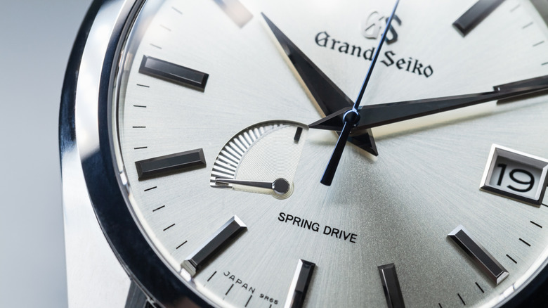 Closeup of a Grand Seiko.