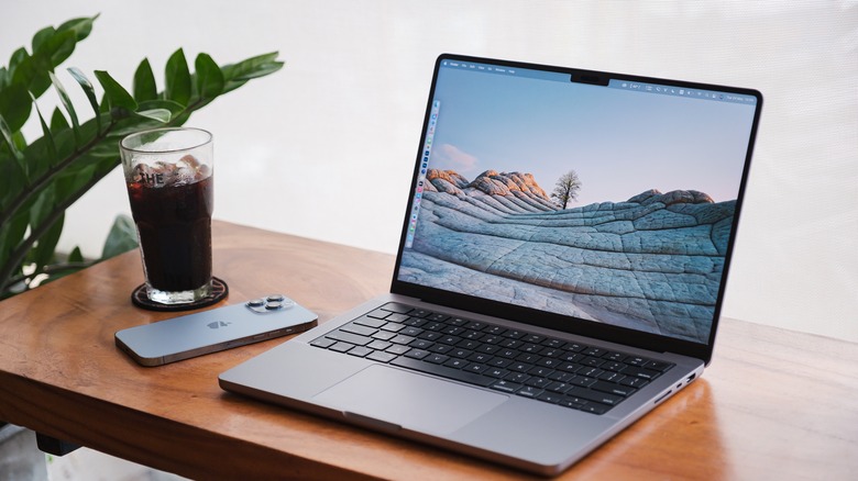 MacBook on desk