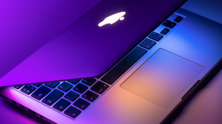 MacBook slightly open