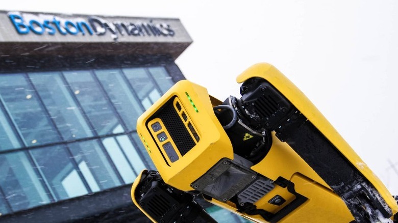 Spot robot in front of Boston Dynamics building