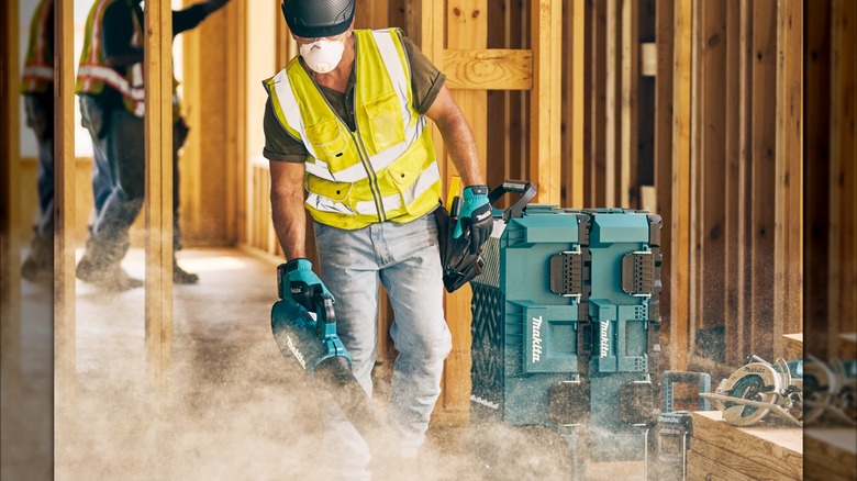 18V LXT Cordless Blower in use