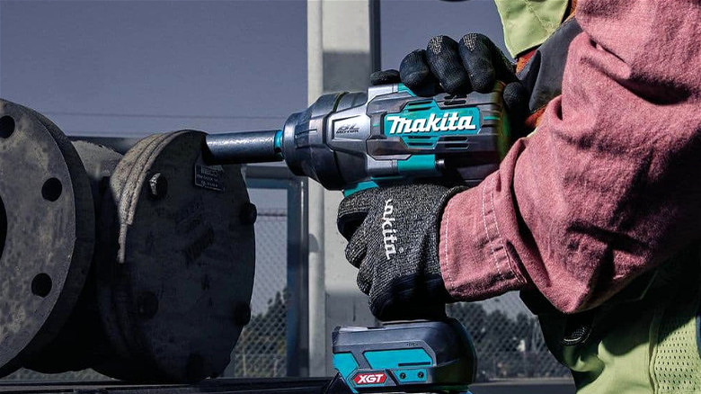 The Makita XGT High Torque impact wrench used on the job site.