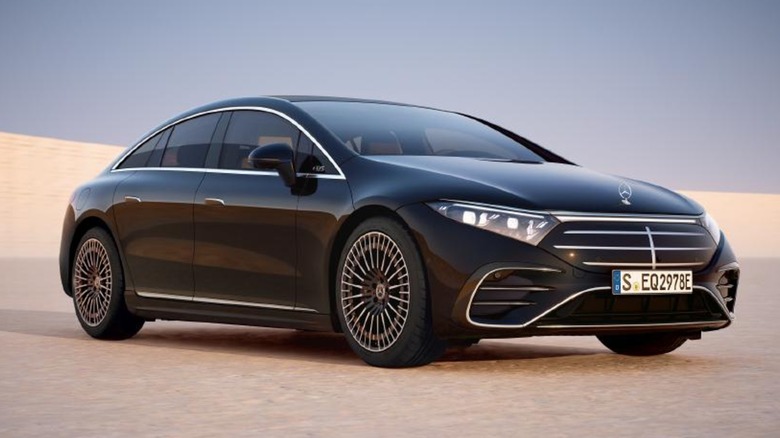 2025 Mercedes-Benz EQS sedan on display