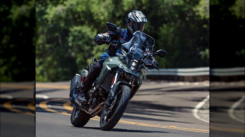 Suzuki V-Strom 800 on a mountain road
