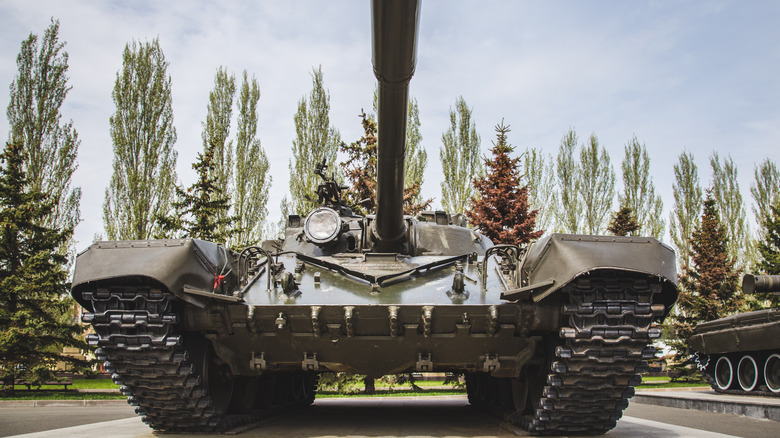 T-60 tank displayed outdoors