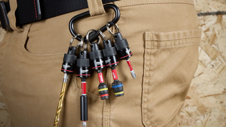 A bit holder on a person's belt