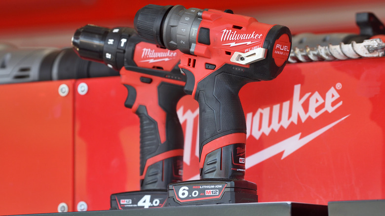 pair of milwaukee drills