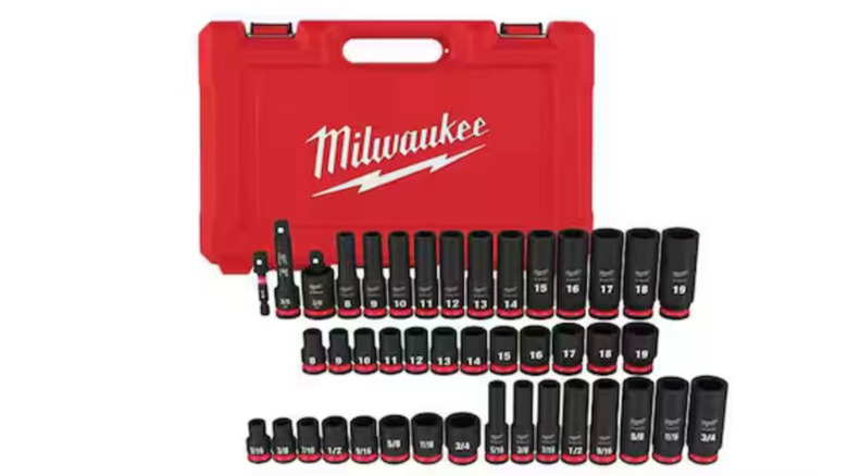 Milwaukee 43-Piece Shockwave Impact Duty ⅜-inch Drive SAE & Metric 6-Point Socket Set