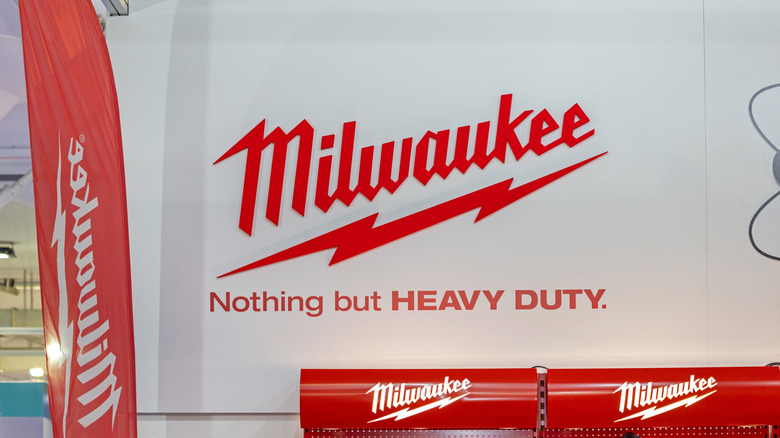 Store display of the Milwaukee branding
