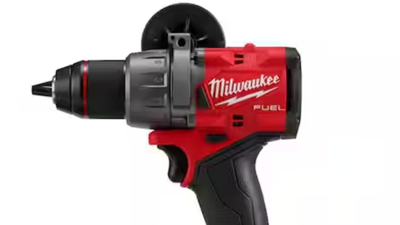 A Milwaukee M18 FUEL 1/2 Inch Hammer Drill/Driver against a white background