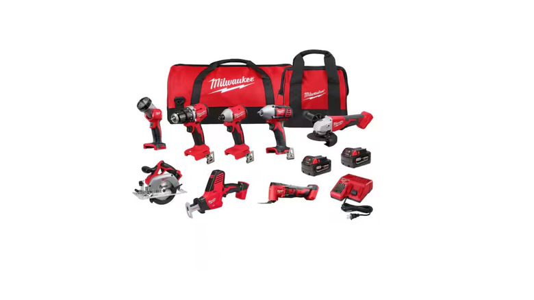 Milwaukee M18 combo kit pictured against a white background