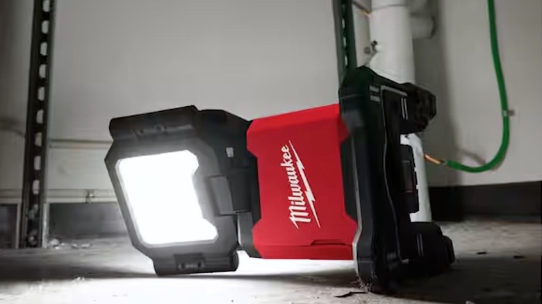 Milwaukee Rover lighting up a low-lit work space