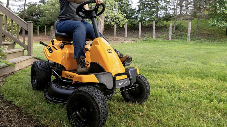 Cub Cadet CC30H Small Riding Lawn Mower in use