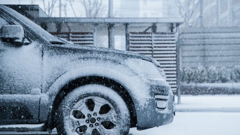 Car parked in snow