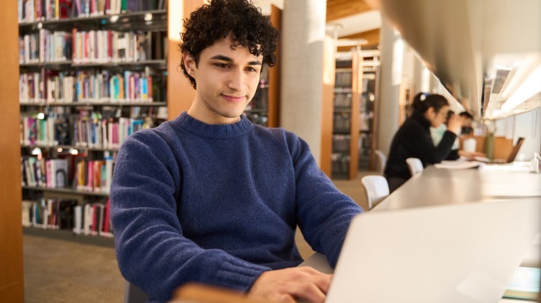 person doing research
