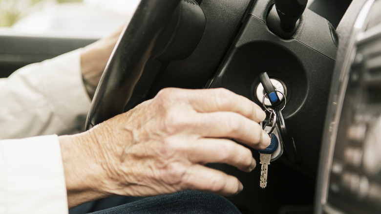Car key in ignition