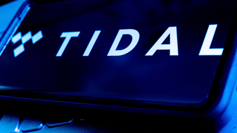 Tidal logo on a smartphone screen