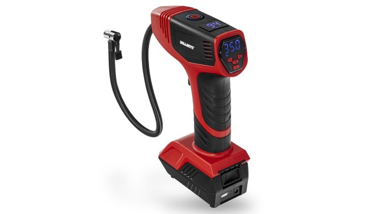 Red and black tire inflator