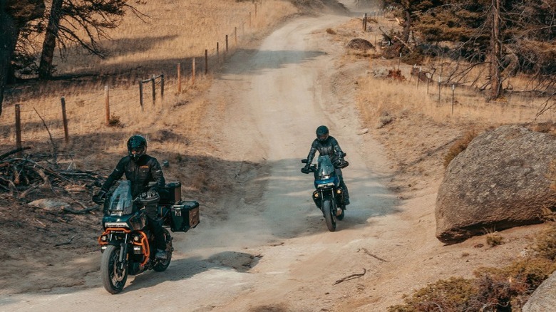 A 2025 Pan American 1250 on a dirt road